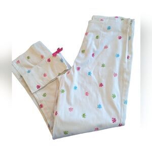 Vintage La Vore white pants‎ with embroidered flowers